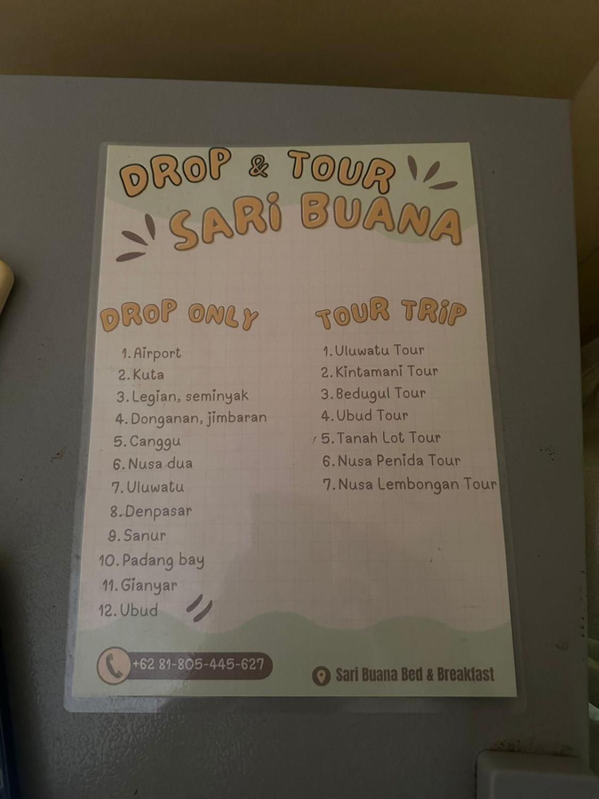 Sari Buana Bed & Breakfast Кута Экстерьер фото
